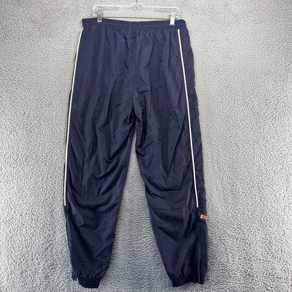 Vintage Puma Track Pants Men's medium Blue Cuffed joggers Embroidered Logo 90s - Picture 8 of 12